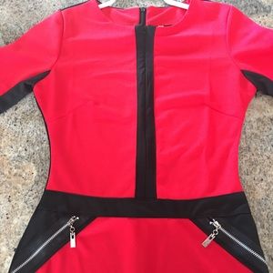 Stretchy red and black dress NWT